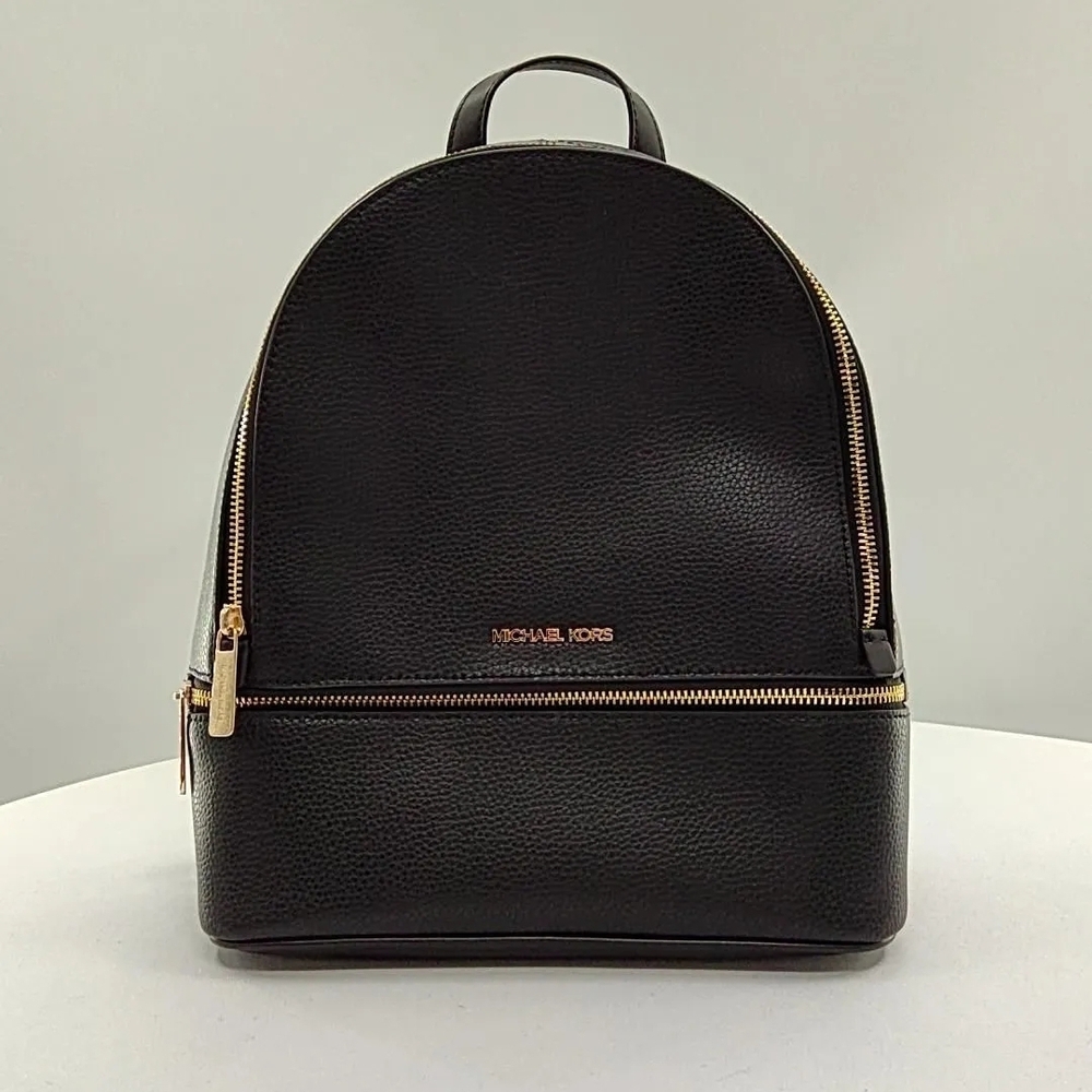 Michael Kors Black Backpack with Gold Accents